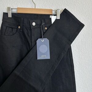 NEW 24x29 Levi's Blue Tab Japanese Selvedge High Rise Slim Jeans Black Denim